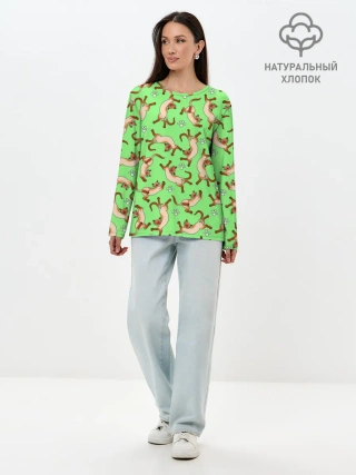 Лонгслив женский. Хлопок / Сиамские коты