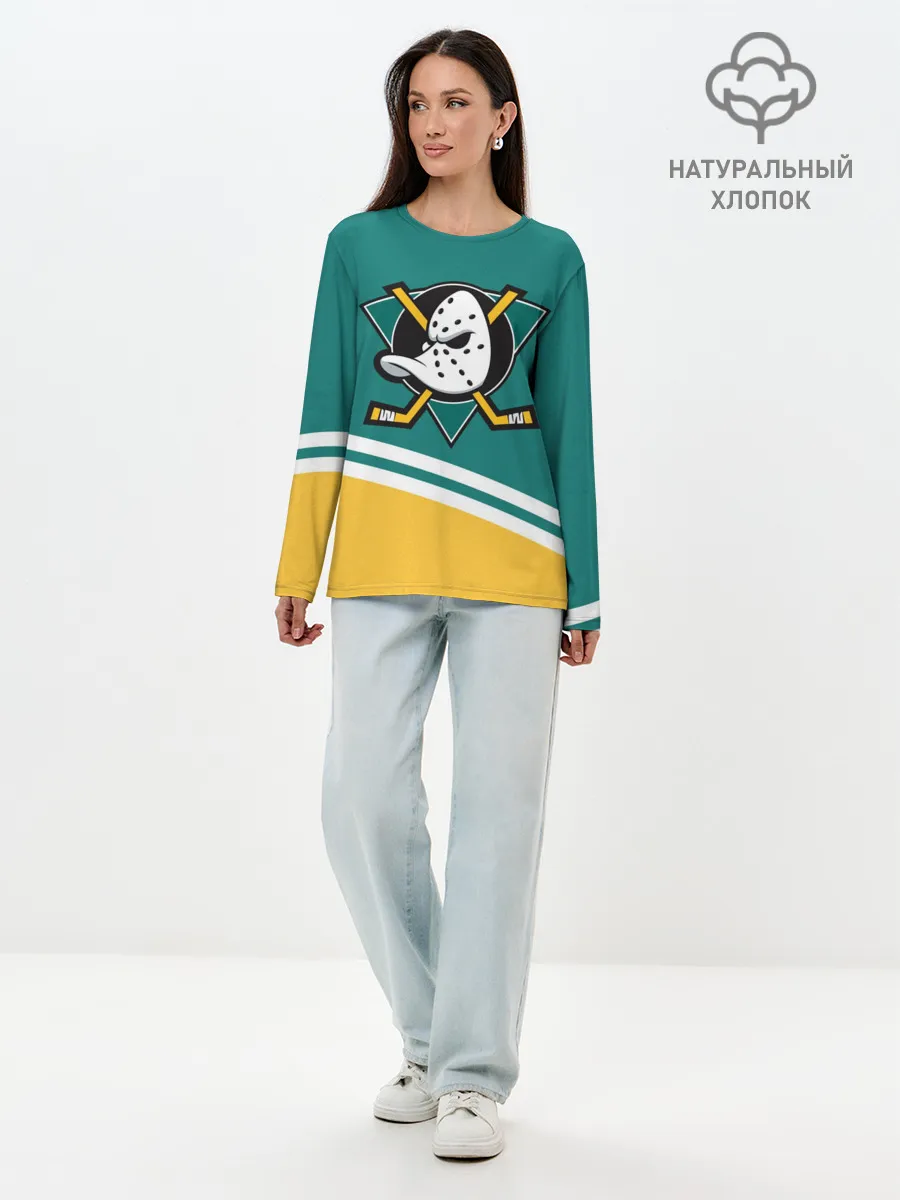 Лонгслив женский. Хлопок / Анахайм Дакс, NHL