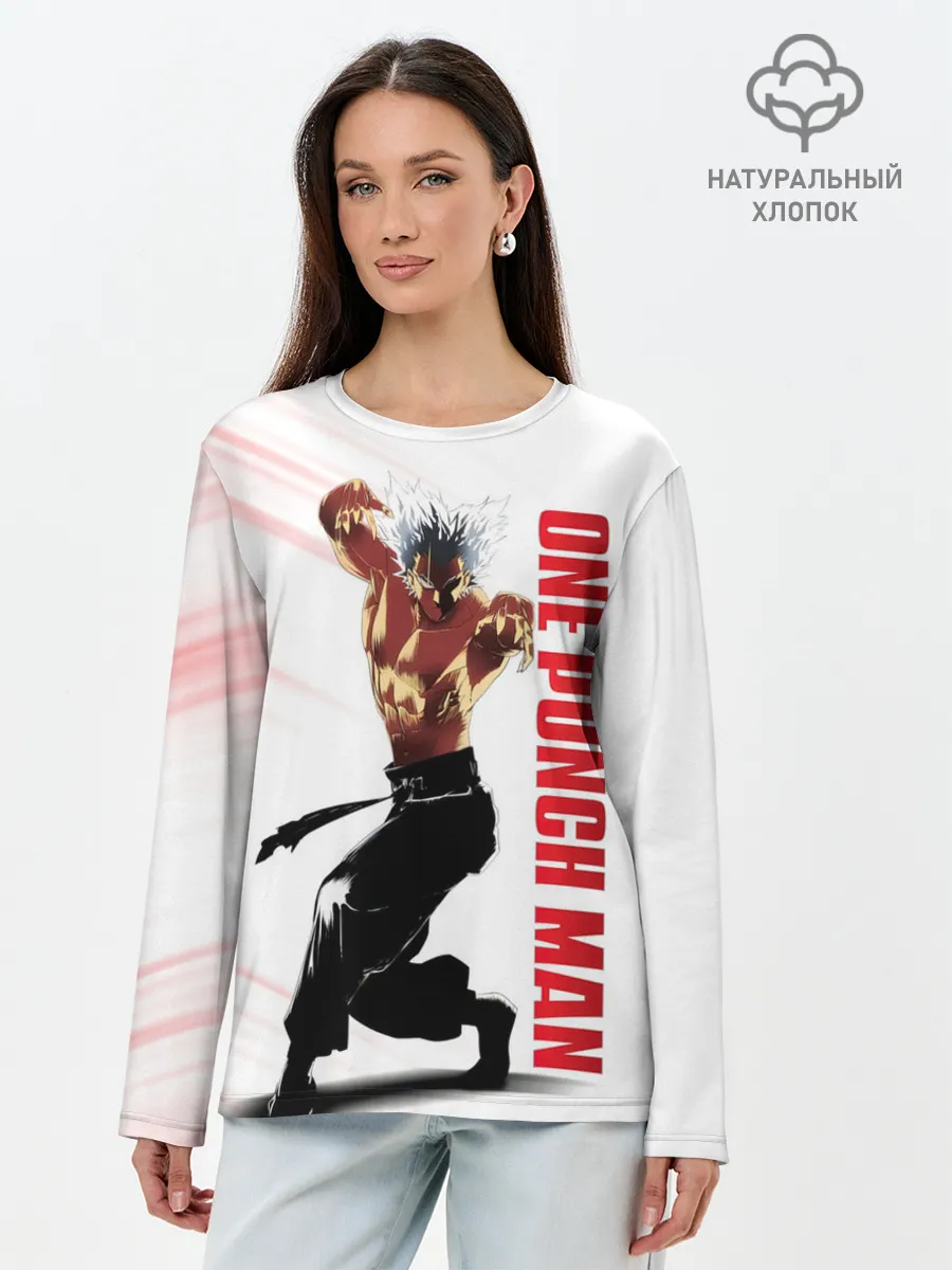 Лонгслив женский. Хлопок / Гароу из One Punch-Man