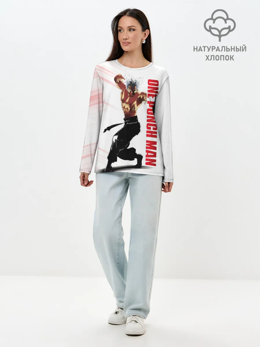 Лонгслив женский. Хлопок / Гароу из One Punch-Man