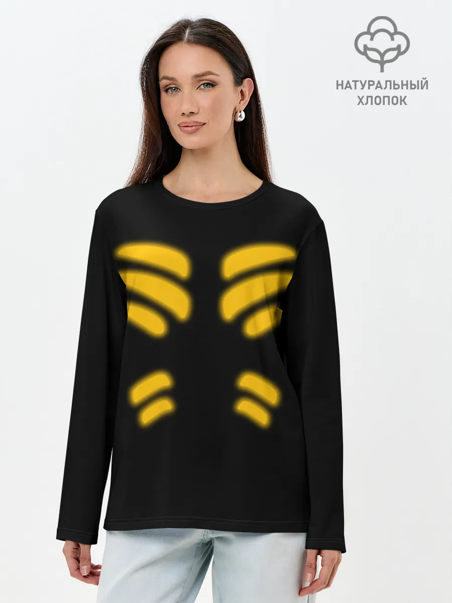 Лонгслив женский. Хлопок / Тело Геноса | One Punch-Man