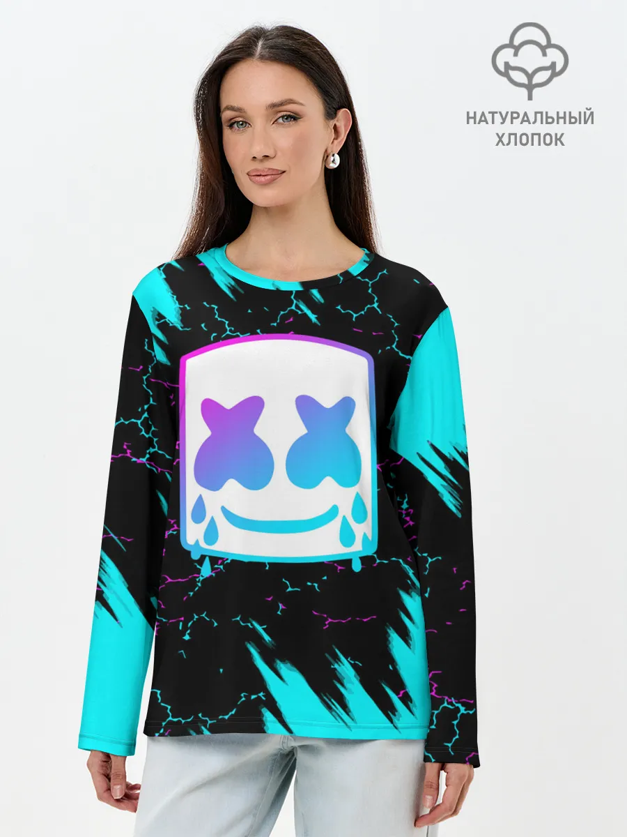 Лонгслив женский. Хлопок / MARSHMELLO NEON: МАРШМЕЛЛО НЕОН.