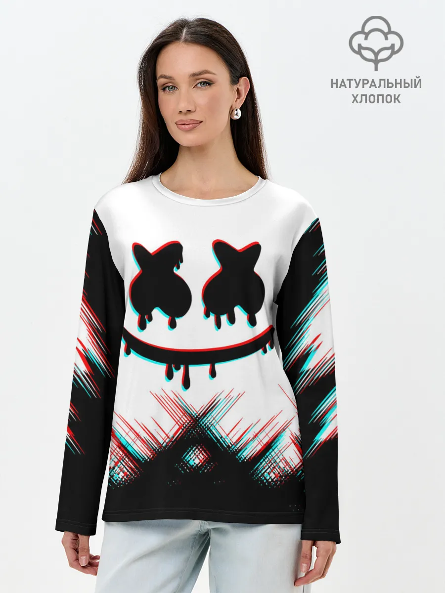 Лонгслив женский. Хлопок / MARSHMELLO HALLOWEEN.