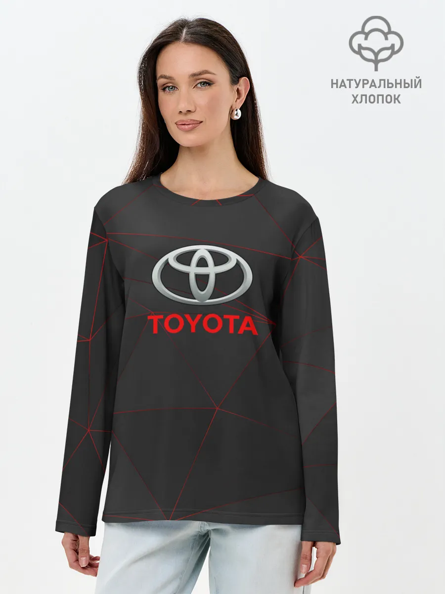 Лонгслив женский. Хлопок / [Toyota] Тонкие линии неона