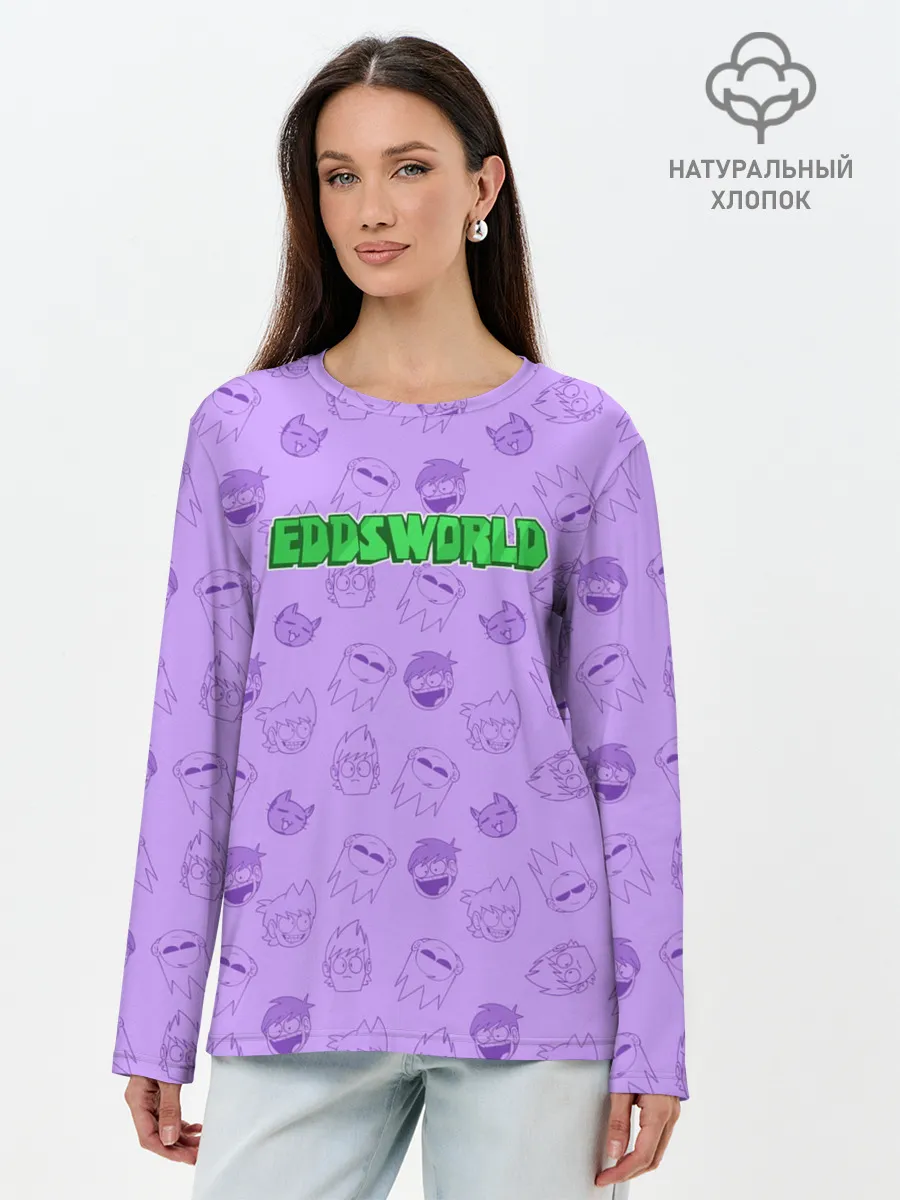 Лонгслив женский. Хлопок / Pattern EDDSWORLD