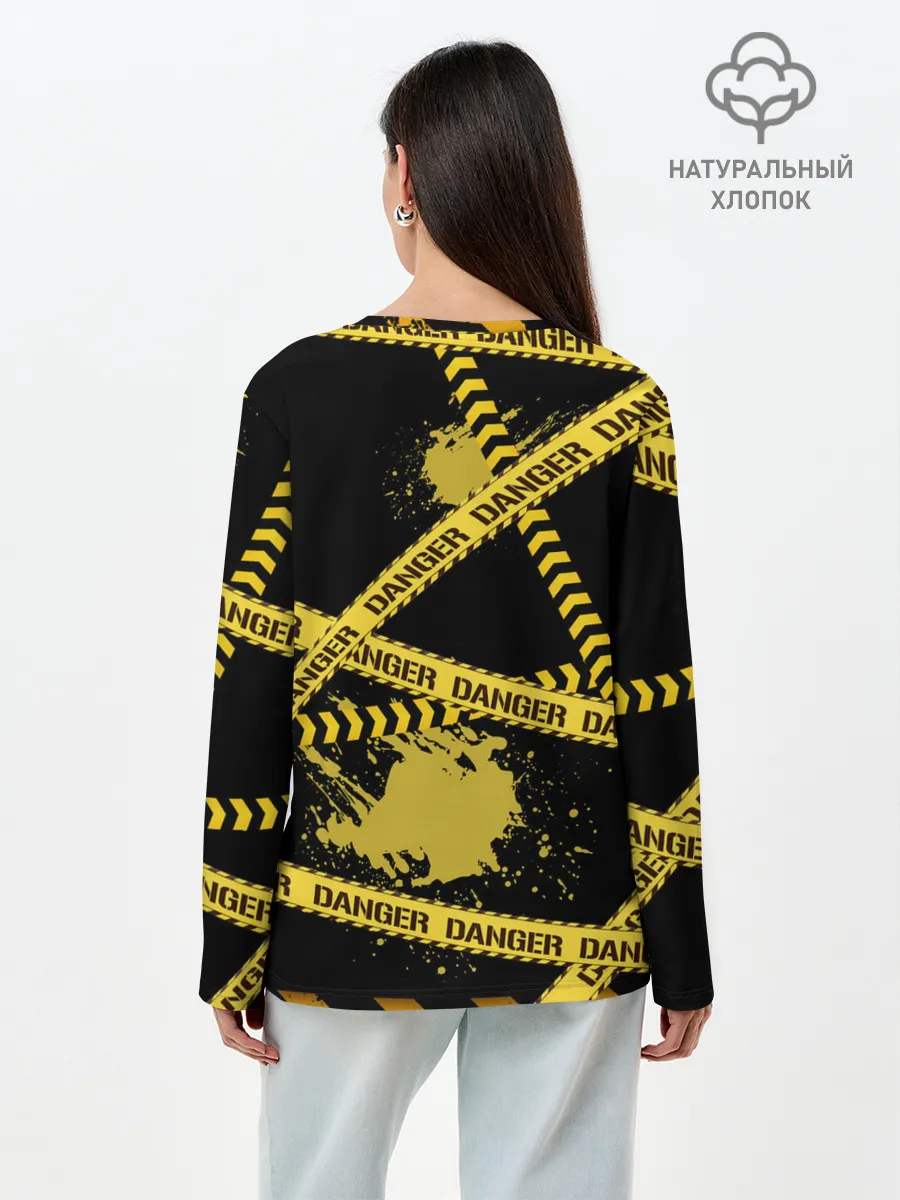 Лонгслив женский. Хлопок / Лента DANGER