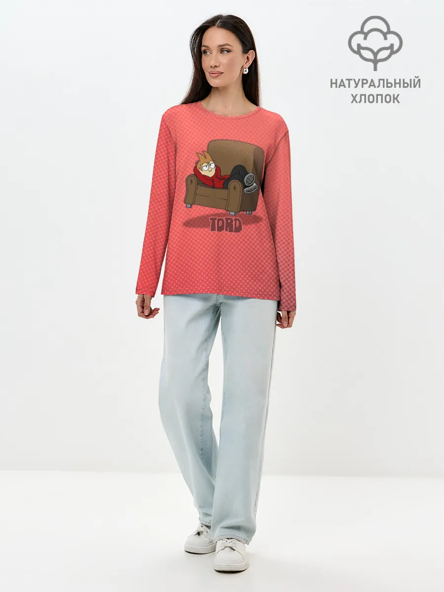 Лонгслив женский. Хлопок / Торд на чиле