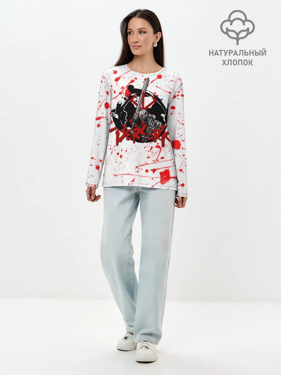 Лонгслив женский. Хлопок / BERSERK брызги краски