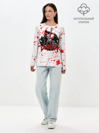 Лонгслив женский. Хлопок / BERSERK брызги краски
