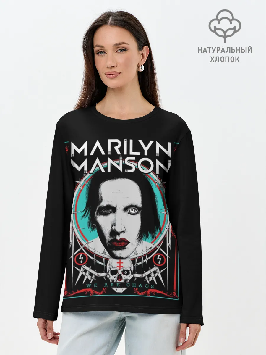 Лонгслив женский. Хлопок / Marilyn Manson - We are chaos