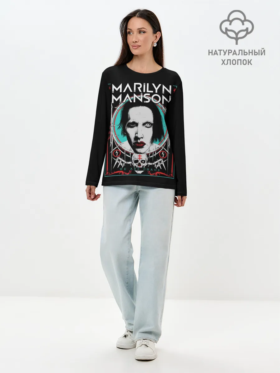 Лонгслив женский. Хлопок / Marilyn Manson - We are chaos