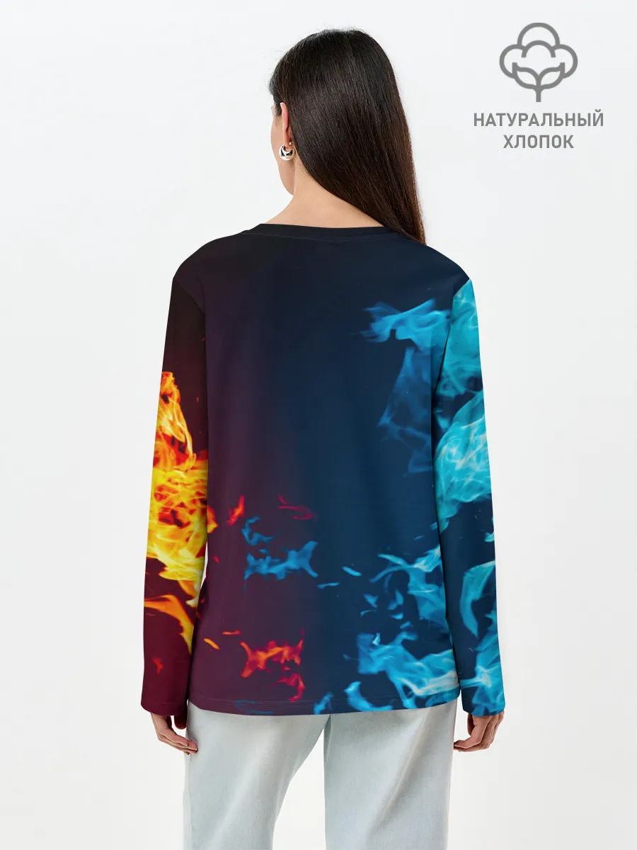 Лонгслив женский. Хлопок / Diablo Fire Ice