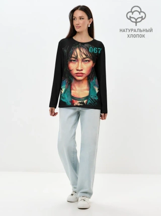 Лонгслив женский. Хлопок / Кан Сэ Бёк игрок 067