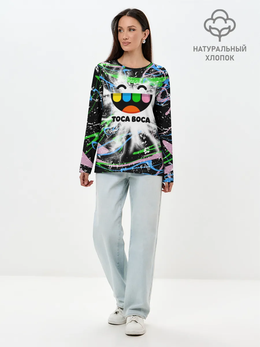 Лонгслив женский. Хлопок / Toca Boca: Весельчак.