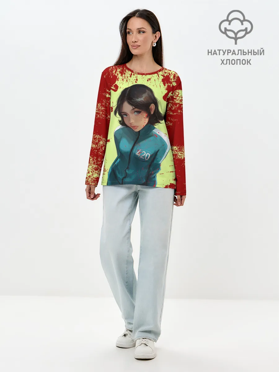 Лонгслив женский. Хлопок / Номер 420 | Случайный игрок