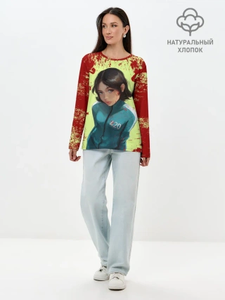 Лонгслив женский. Хлопок / Номер 420 | Случайный игрок