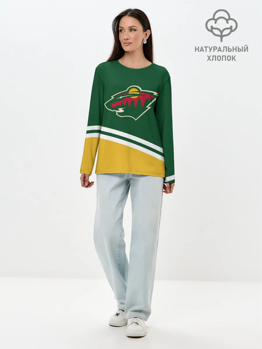 Лонгслив женский. Хлопок / Minnesota Wild NHL