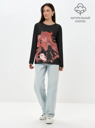 Лонгслив женский. Хлопок / Genshin Impact Hu Tao Tao