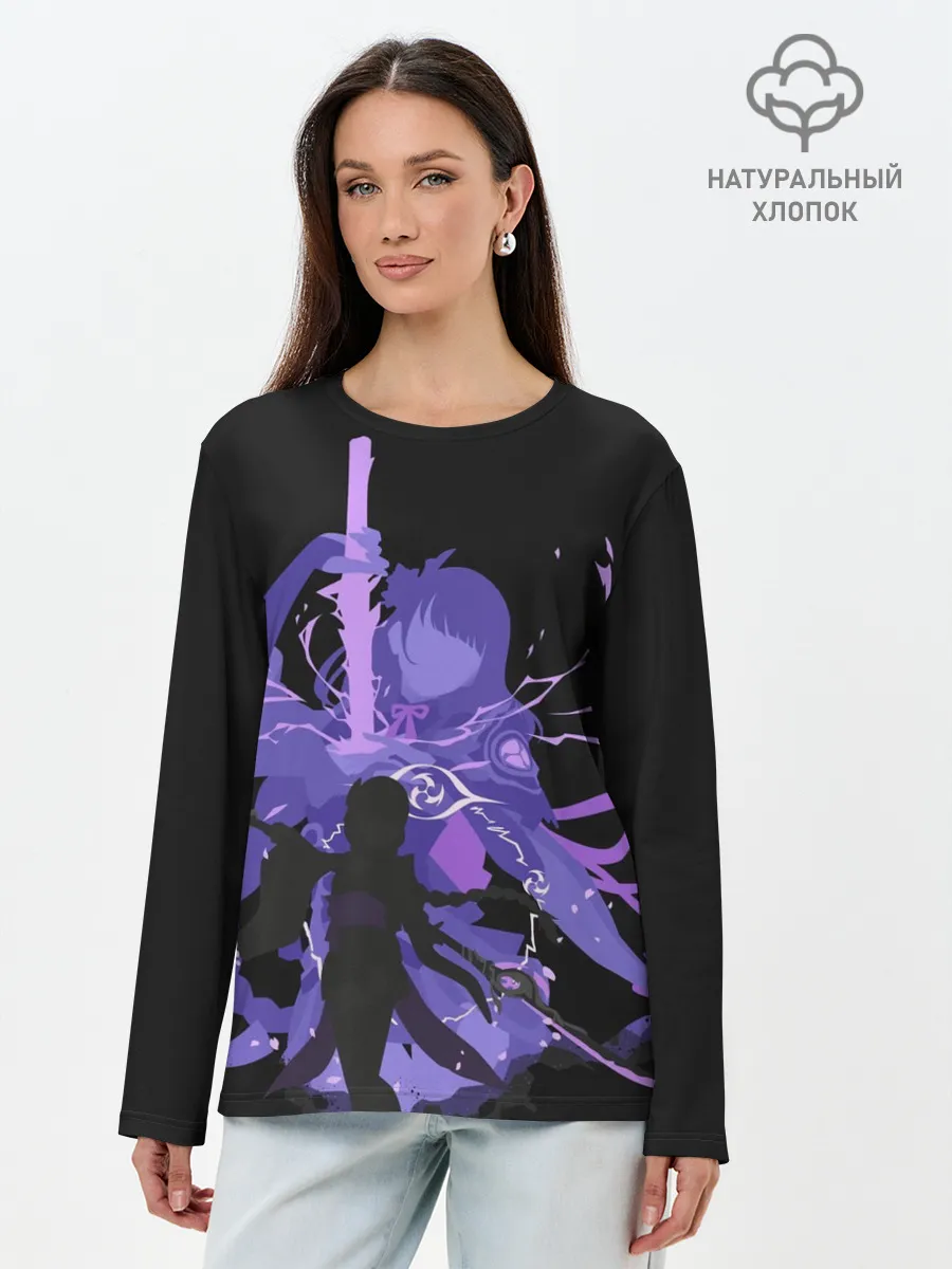 Лонгслив женский. Хлопок / Genshin Impact Raiden