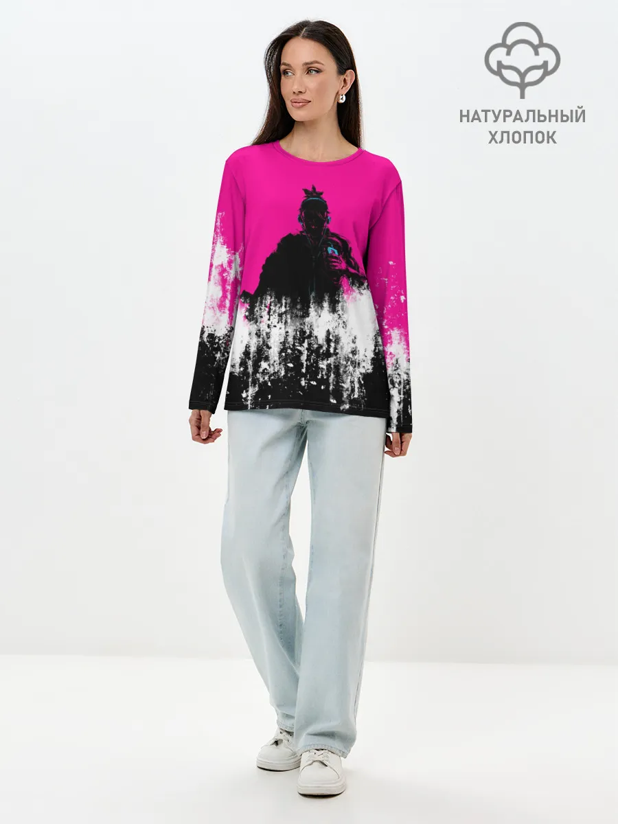 Лонгслив женский. Хлопок / Катана Зеро Самурай | Katana Zero Anime