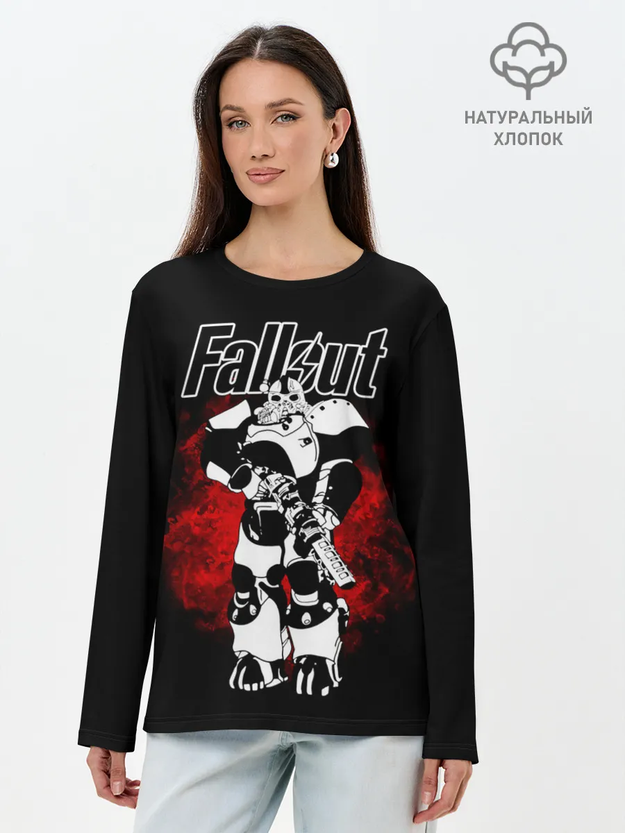 Лонгслив женский. Хлопок / Fallout / Фоллаут, в доспехах