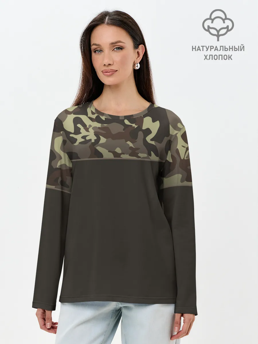 Лонгслив женский. Хлопок / Камуфляж 3.0