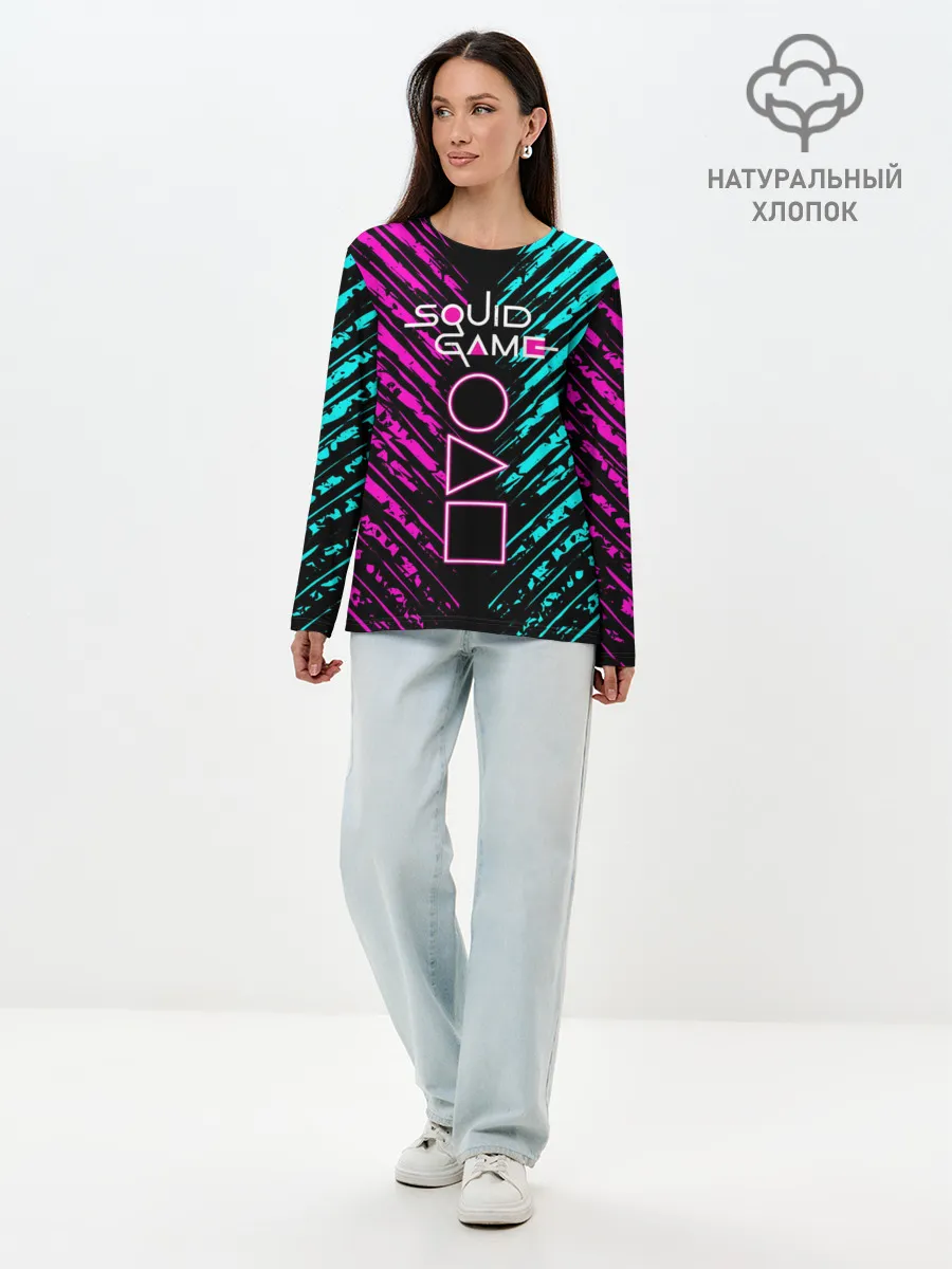 Лонгслив женский. Хлопок / Сериал: Игра в кальмара.