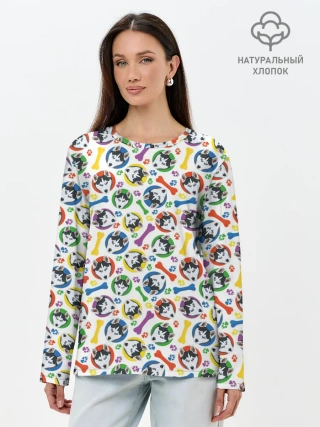 Лонгслив женский. Хлопок / Хаски