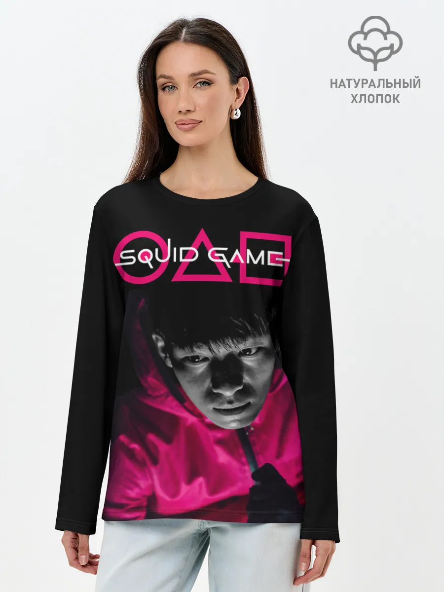 Лонгслив женский. Хлопок / Squid game: police officer