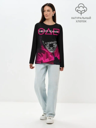 Лонгслив женский. Хлопок / Squid game: police officer