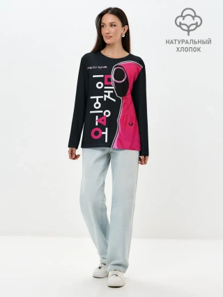 Лонгслив женский. Хлопок / Squid game - guard