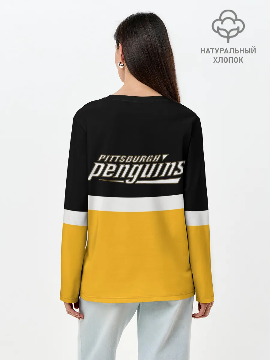 Лонгслив женский. Хлопок / Питтсбург Пингвинз НХЛ