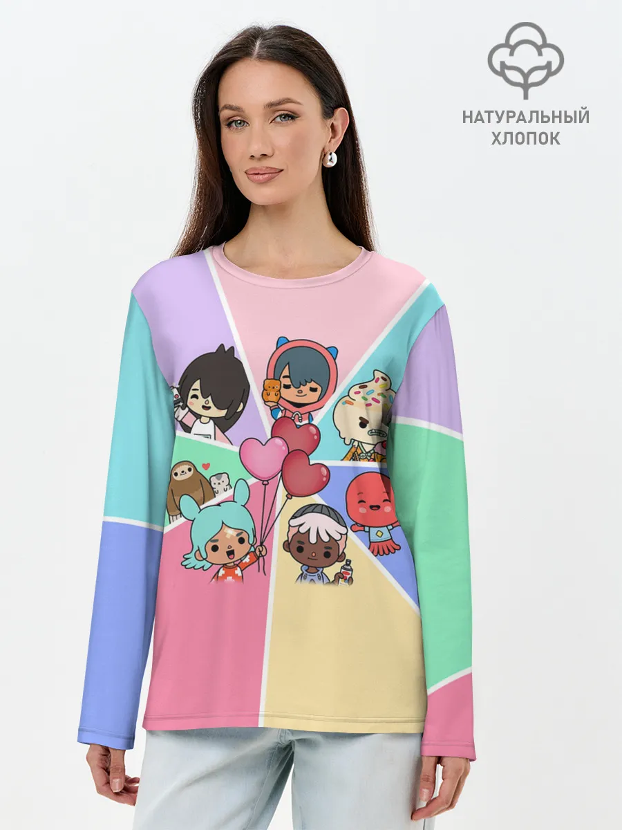 Лонгслив женский. Хлопок / TOCA BOCA WORLD HEROES / ТОКА БОКА