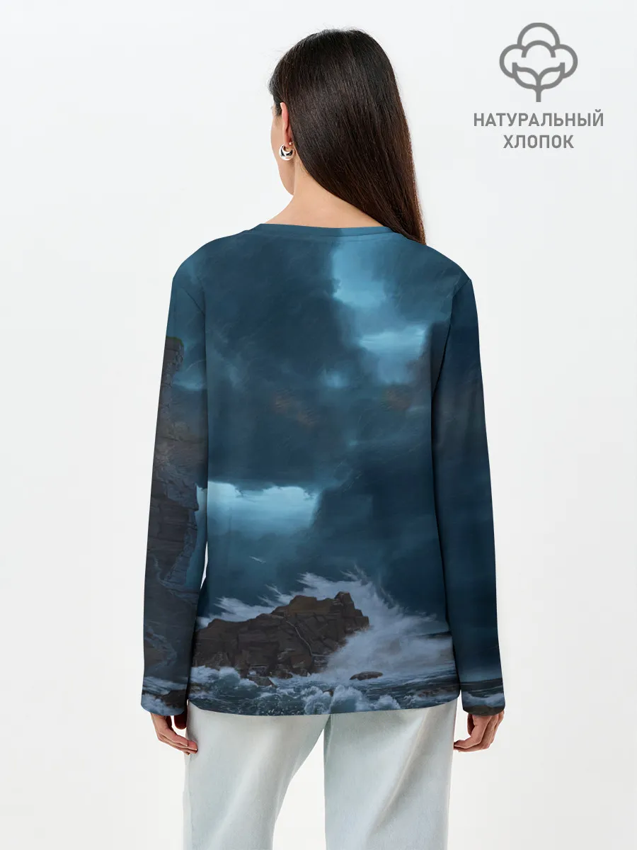 Лонгслив женский. Хлопок / НОЧНОЙ МАЯК