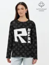Лонгслив женский. Хлопок / РОБЛОКС ПАТТЕРН ЛОГОТИП