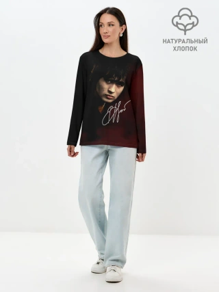 Лонгслив женский. Хлопок / Виктор Цой автограф