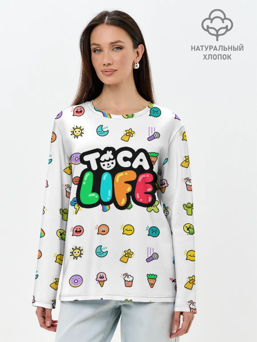 Лонгслив женский. Хлопок / Логотип | Toca Boca | Тока Бока