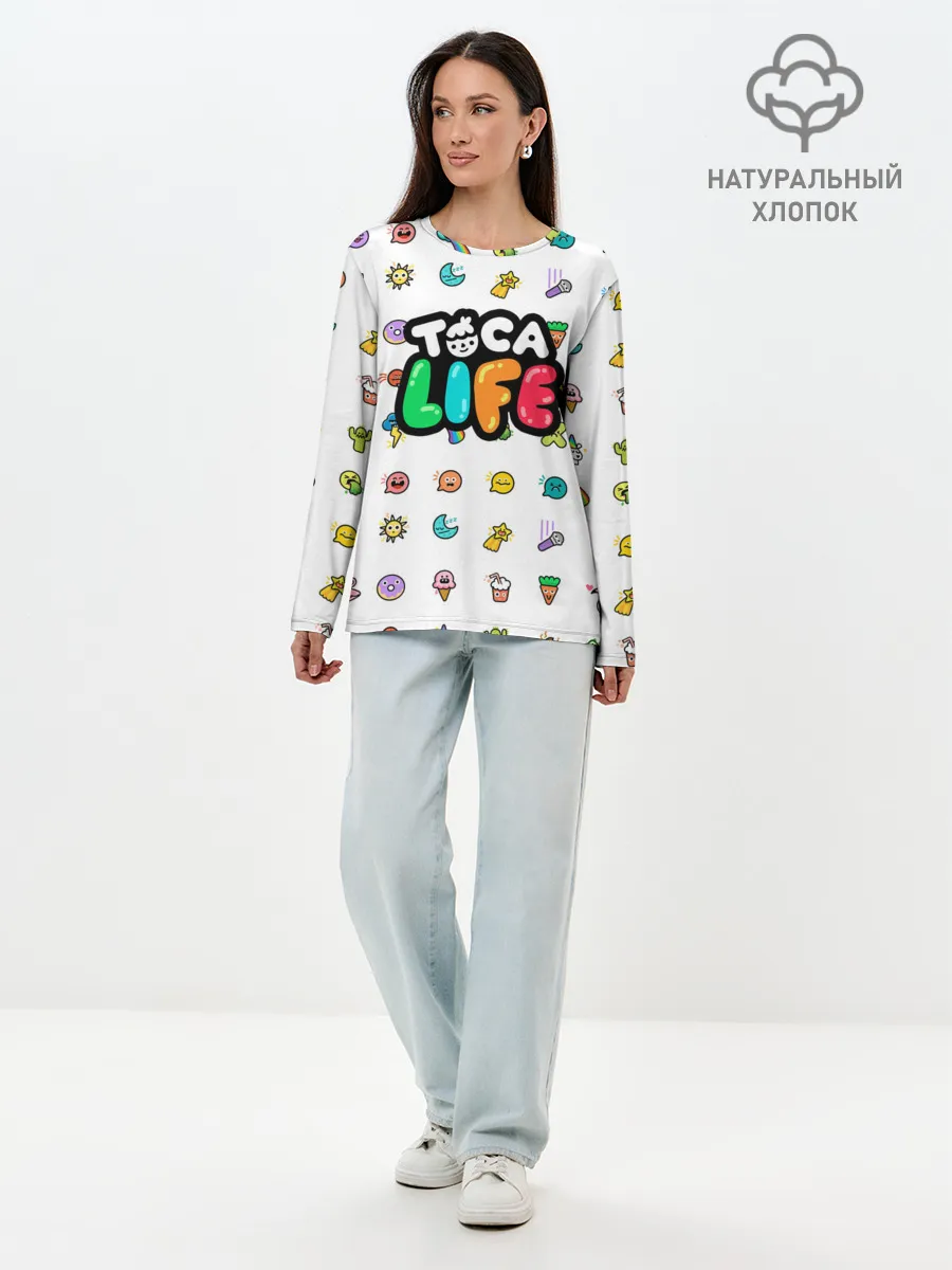 Лонгслив женский. Хлопок / Логотип | Toca Boca | Тока Бока