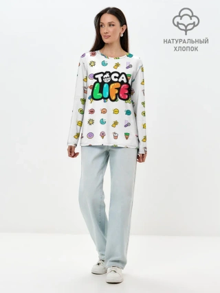 Лонгслив женский. Хлопок / Логотип | Toca Boca | Тока Бока