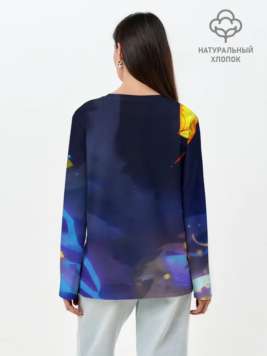 Лонгслив женский. Хлопок / Сяо, Genshin Impact