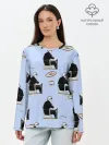 Лонгслив женский. Хлопок / Годжо паттерн