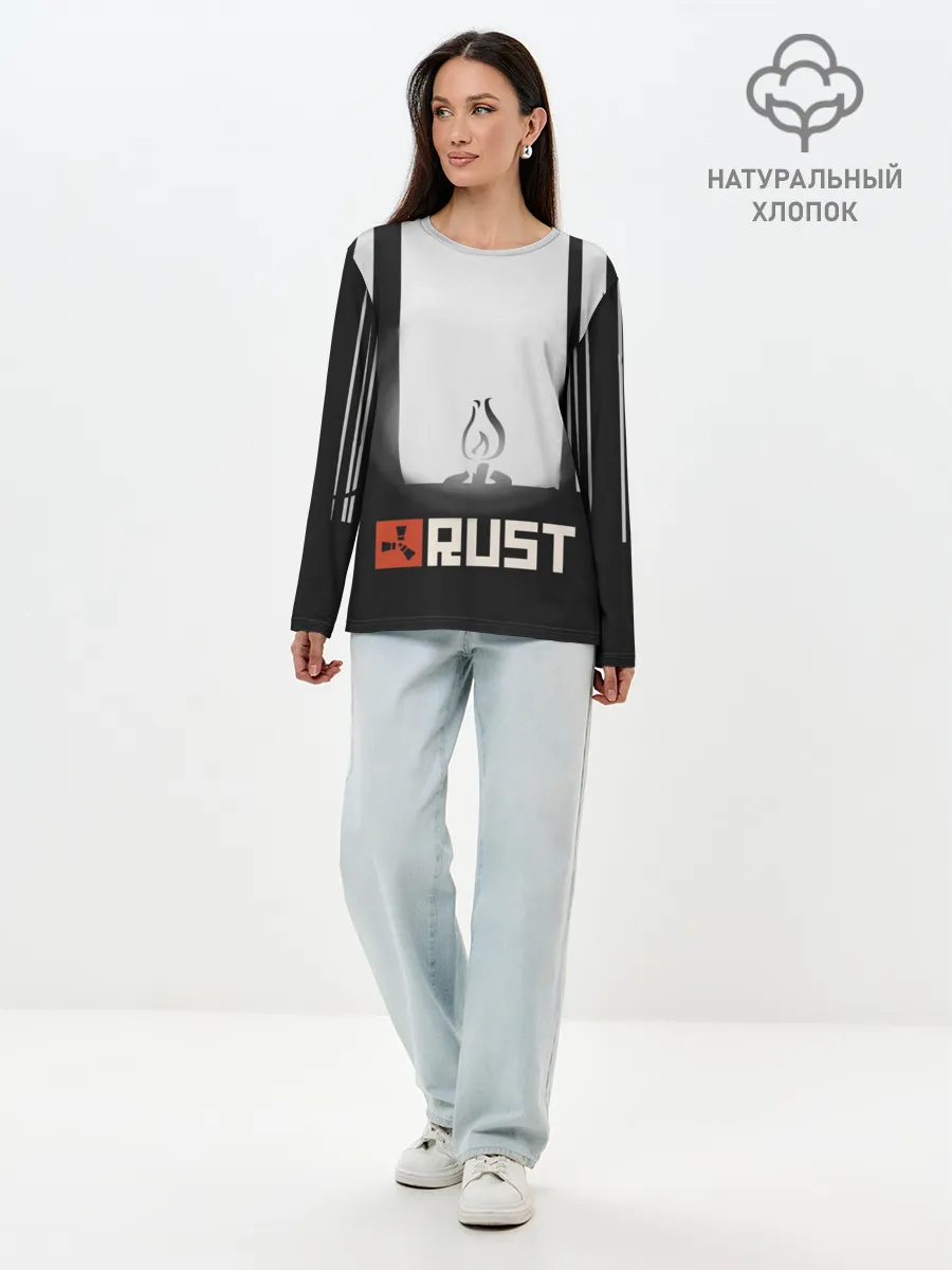 Лонгслив женский. Хлопок / Огонёк из Раста