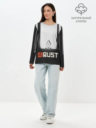 Лонгслив женский. Хлопок / Огонёк из Раста