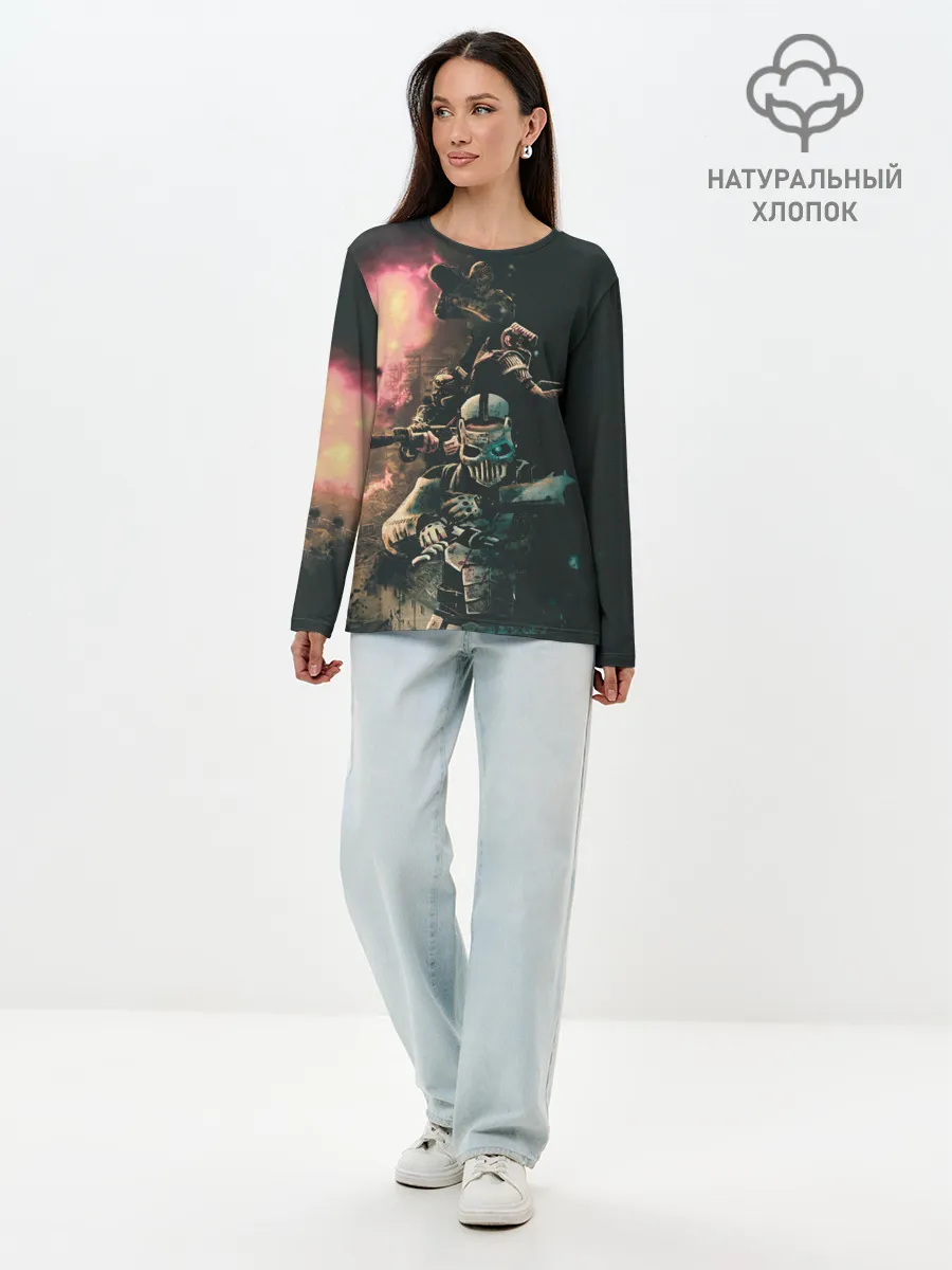 Лонгслив женский. Хлопок / Моя банда Раст