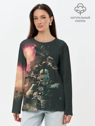 Лонгслив женский. Хлопок / Моя банда Раст
