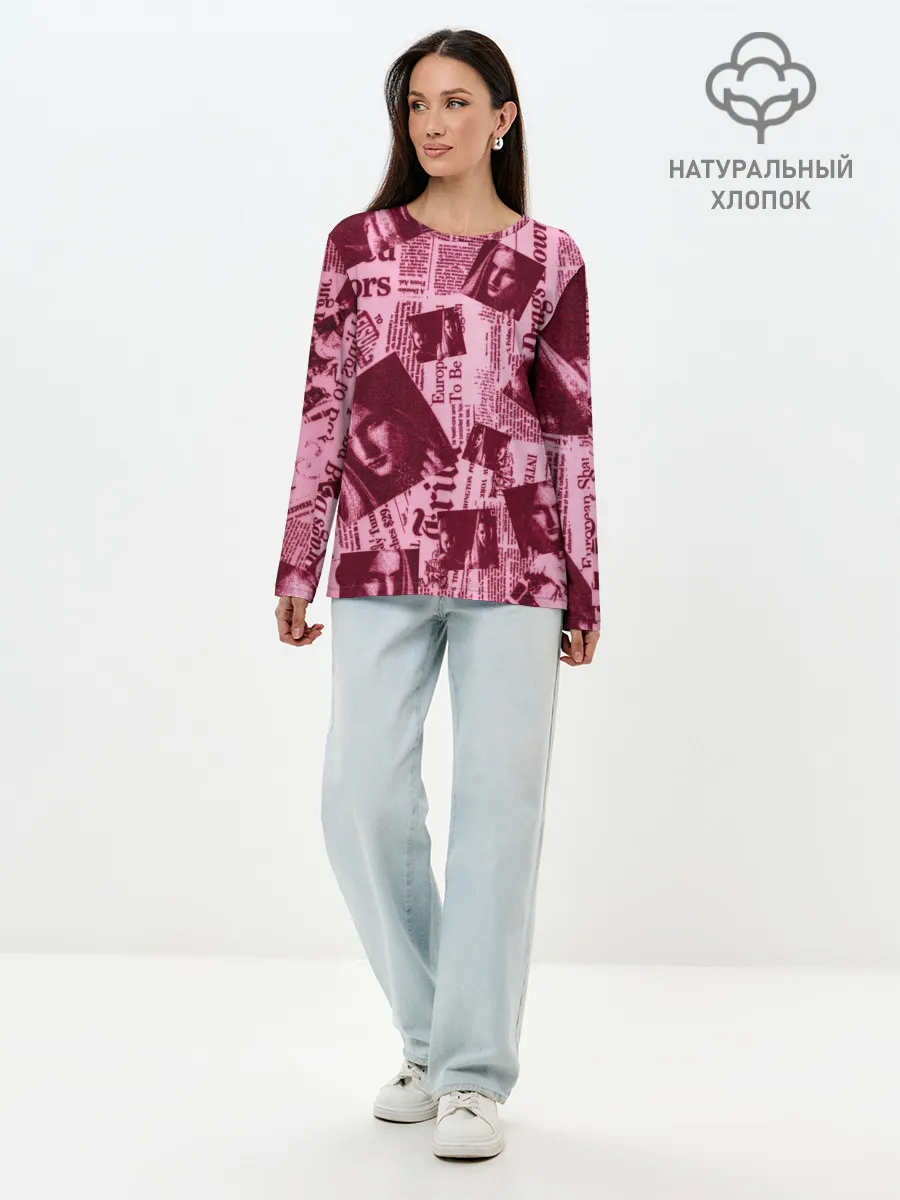 Лонгслив женский. Хлопок / newspaper fashion
