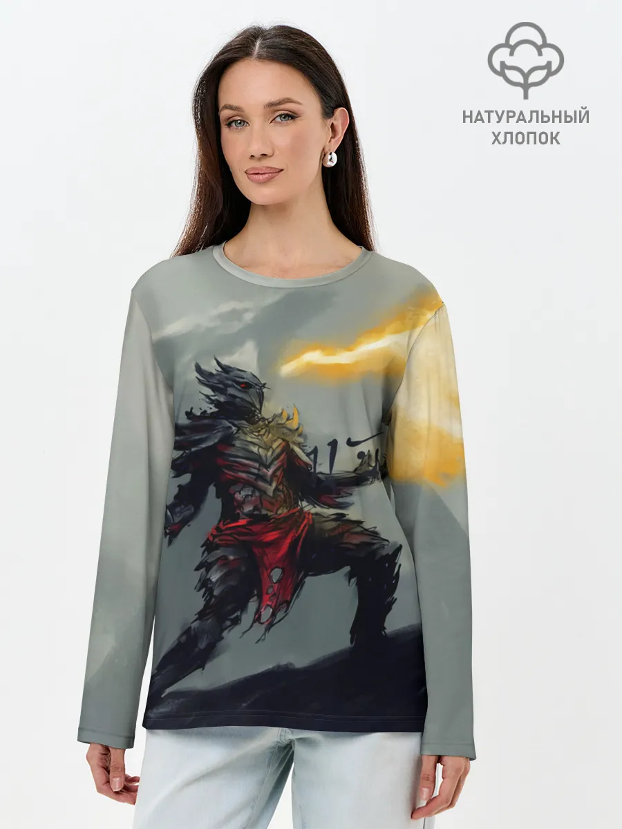 Лонгслив женский. Хлопок / Dragonborne is here