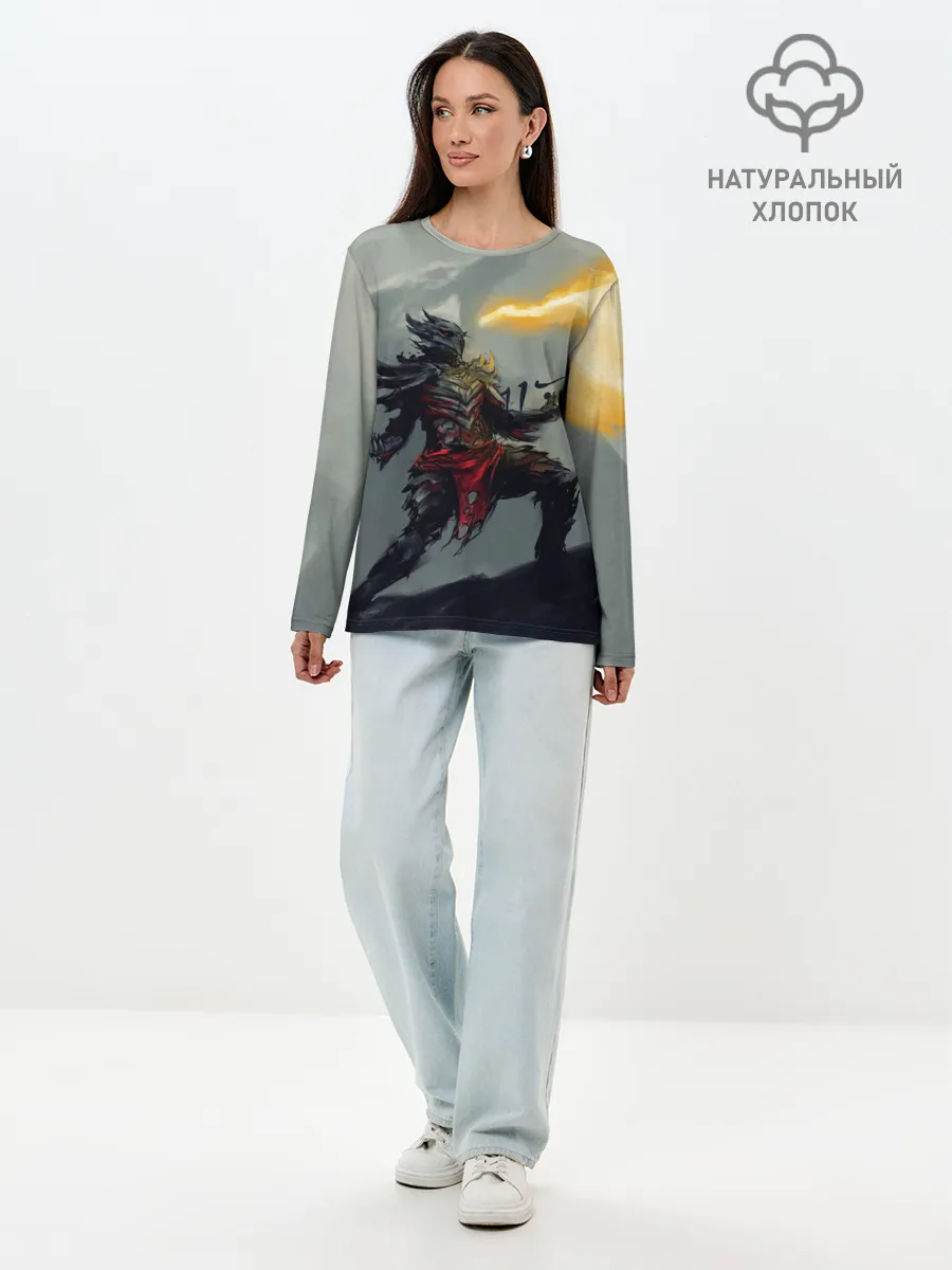 Лонгслив женский. Хлопок / Dragonborne is here