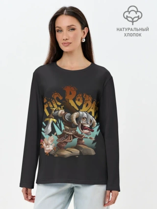 Лонгслив женский. Хлопок / Крик Фусродах