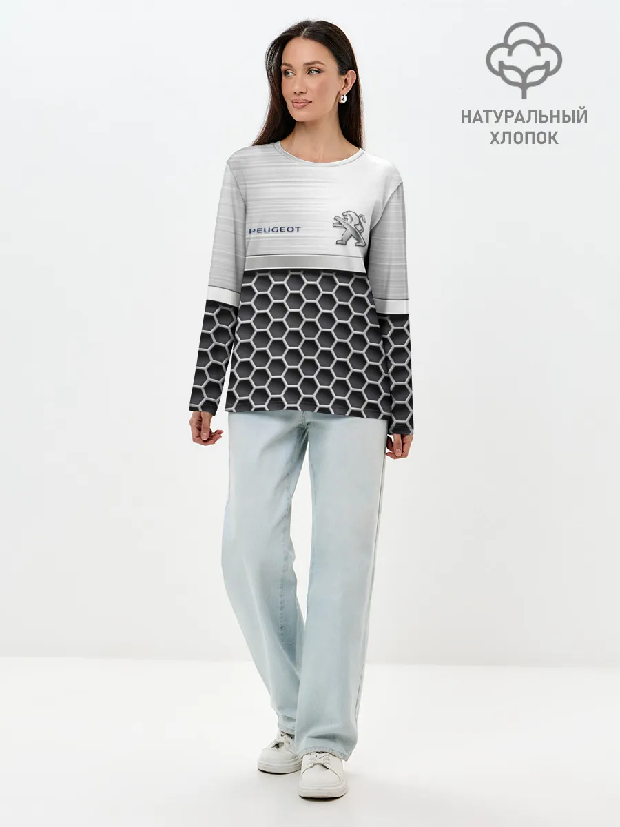 Лонгслив женский. Хлопок / Peugeot | Стальная решетка